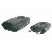 Male 2P Plug + Female 2P Socket - 2,5A - Black