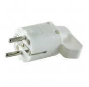 Male 2P+E Plug - 16A - White - Pull Ring