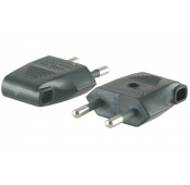 Male 2P Plugs - 2,5A - Lateral Input - Black - 2 Pieces