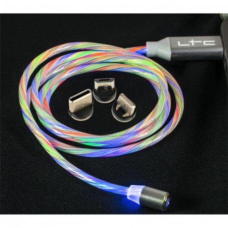 Magnetic RGB lighted cable for phone charging - 1M