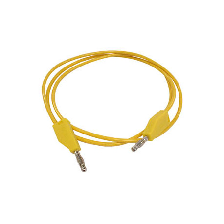 Cordon 1m PVC 3A - 2x banana jack 4mm Yellow