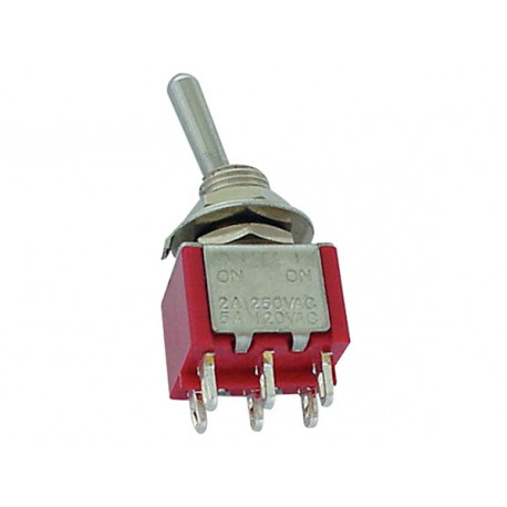 Double pole soldering switch (ON)-OFF-(ON)