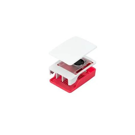 Raspberry PI5 case integrated fan Red-White