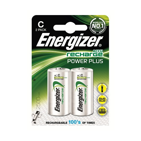Energizer - 2 Batterijen NiMh C 2500mAh