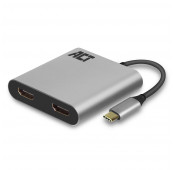 ACT USB-C 2 X HDMI Monitor MST fem adapter 4K 60Hz 0.13M