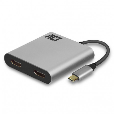 ACT USB-C 2 X HDMI Monitor MST fem adapter 4K 60Hz 0.13M