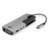 ACT USB-C naar HDMI of VGA female multiport adapter