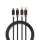 Cable 2m - 2 fiches males RCA/2 fiches femelle RCA