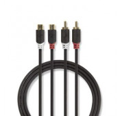 Cable 2m - 2 fiches males RCA/2 fiches femelle RCA