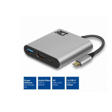 ACT Adaptateur multiport USB-C vers HDMI femelle 4K