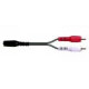 Cable 1.m - 2xRCA males/1xjack 3.5mm femelle