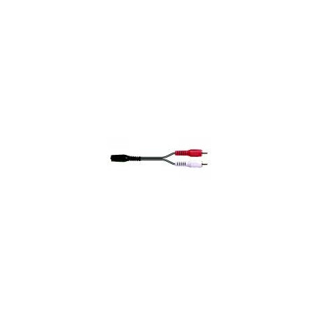 Cable 1.m - 2xRCA males/1xjack 3.5mm femelle