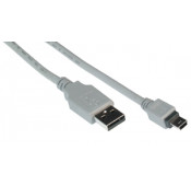Cable USB2 1.80m - Fiche A male/Mini USB B male 5poles