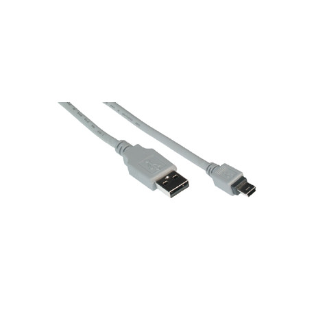 Cable USB2 1.80m - Fiche A male/Mini USB B male 5poles