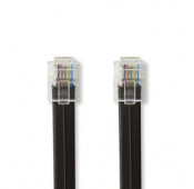 RJ12 Male Flat Cable RJ12 Male 1M Black