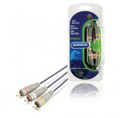 Stereo video kabel 10m - 3xRCA manneleijk/3xRCA mannelijk