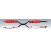 Elix - Cable 1.5m 2x male RCA/2x male 6.3mm mono