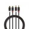 Cable 2m - 2 fiches males RCA/2 fiches femelle RCA