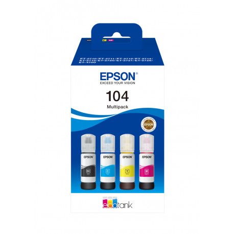 Epson MultiPack Encre 104 Noir, Magenta, Cyan, Jaune