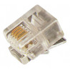 Fiche telephonique male modulaire RJ11 plaque or 6µ *10*