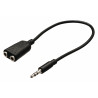 Cable 0.2m - Fiche male 3.5mm Stereo/2 fiches femelles 3.5mm