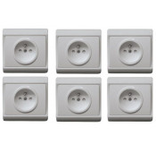 Elix Set de 6 Prises Bipolaires + Terre à encastrer