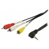 AUDIO-VIDEO KABEL 1M 3.5 AV PLUG - 3 RCA PLUG
