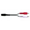Cable 1.m - 2xRCA males/1xjack 3.5mm femelle