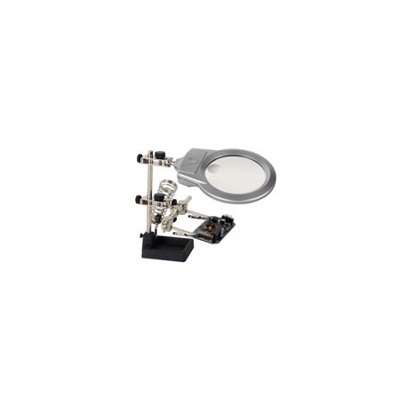 Troisieme Main avec Loupe - Lampe Led et Support pour Fer
