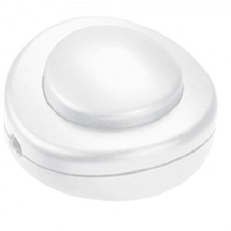 Interrupteur à pied Blanc 1-pôle Blanc 250V 2A pour 2x0.75