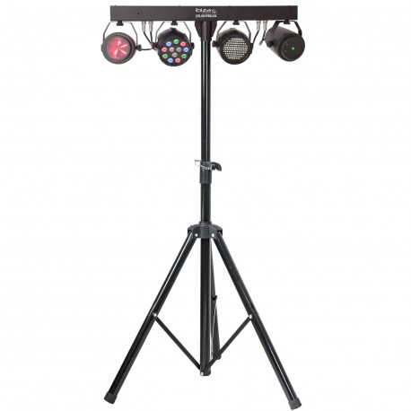 Stand with PAR projector + Strobo + Moon + Laser
