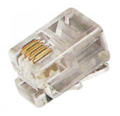 Gold-plated modular male RJ9 telephone plug - 25pcs