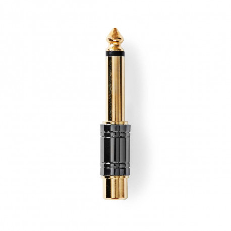 Fiche RCA Femelle vers Jack Male 6.35mm Metal Gold
