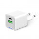 Oplader GaN USB A & USB-C 30W - 2 poorten - 5-20V 3A - Wit