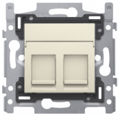NIKO - Support avec 2x RJ45 STP cat.6 fixation à vis PoE++