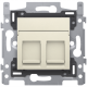 NIKO - Sup+Enj avec 2x RJ45 STP cat.6 fixation à vis PoE++