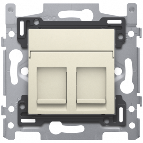 NIKO - Support avec 2x RJ45 STP cat.6 fixation à vis PoE++