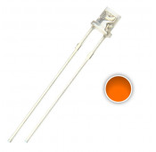 1 LED ORANGE 3mm TRANSPARENTE - 2200mcd - 20mA