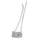 GU5,3 Lamphouder met draad (10cm) - Keramiek - Wit - 2 stuks