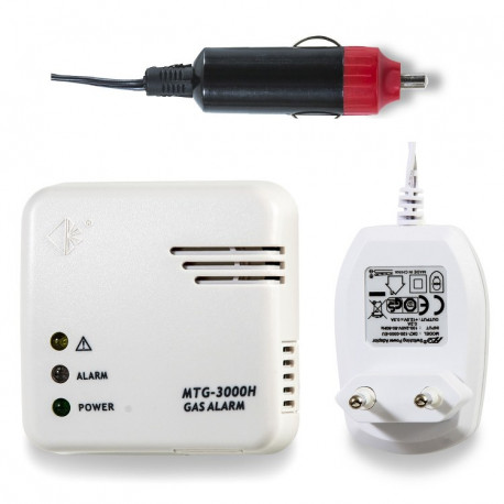 Gasdetector 230V-stopcontact en 12V-sigarettenaansteker