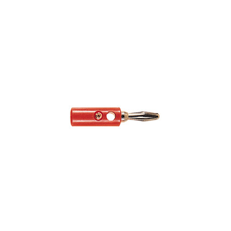 Fiche banane male avec prise 4mm rouge - 10pc