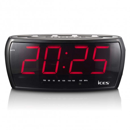 FM clock radio with large display