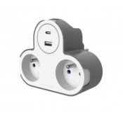 Domino - 1x USB & 1x USB-C - 16A - 230V