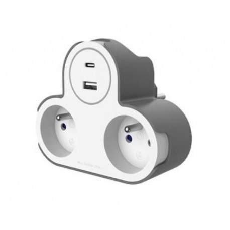 Domino - 1x USB & 1x USB-C - 16A - 230V