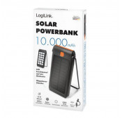 Logilink Solar Powerbank 10000 mAh 2x USB-A QC & 1x USB-C