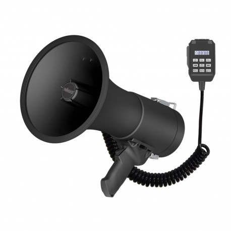 Powerful 50 W megaphone with built-in siren