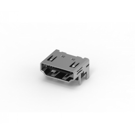 HDMI connector for soldering, 19 pins, SMT, 90°
