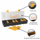 Plastic storage box with 9 adjustable compartments