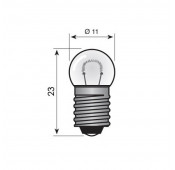 5 x Lampje E10- 3.2V 200mA 0.7W Bol Afmeting:23X11mmØ