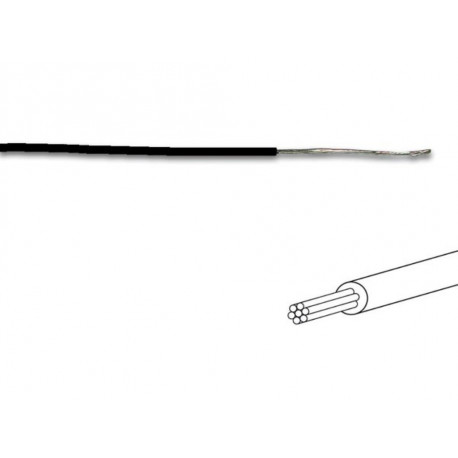 Wiring wire ø1.4 mm - 0.2 mm² - Stranded - Black 100m
